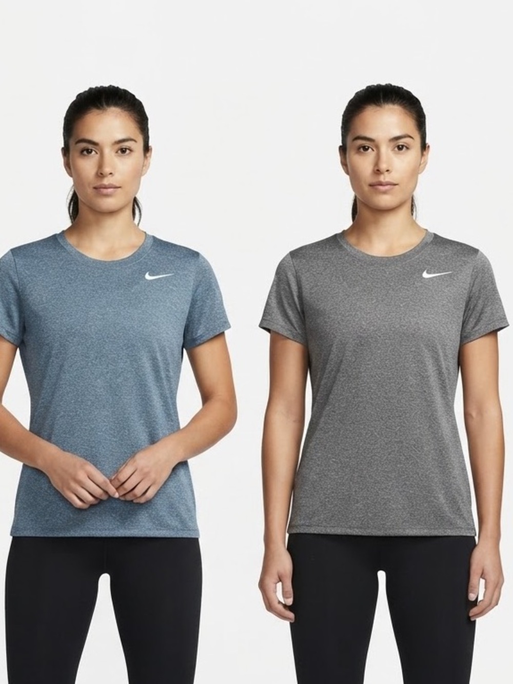 Lot of 2 Nike Dri-FIT Athletic Workout T-Shirts Gray & Blue Size Medium